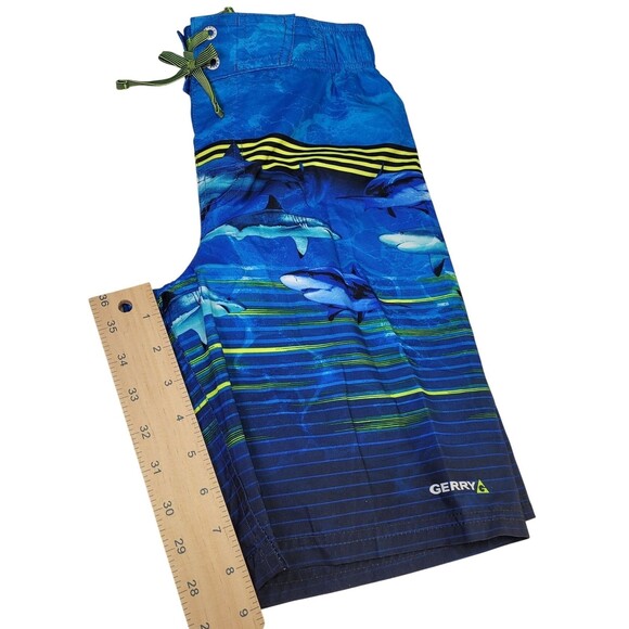 Gerry Youth Boy's Swim Short UPF 50+ Swim Trunks, Blue Sharks - Size: Medium - Picture 11 of 11